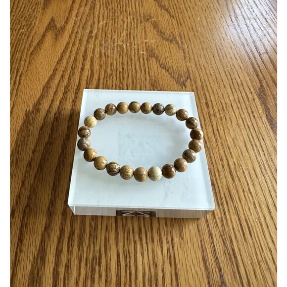 Picture Jasper Stretchy Bead Bracelet Earthy Tones Unisex Casual NWOT - Picture 1 of 5